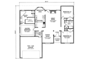 European Style House Plan - 3 Beds 2 Baths 1805 Sq/Ft Plan #412-127 