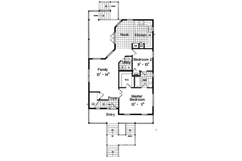 Architectural House Design - Floor Plan - Main Floor for Country House Plan #417-583 - 4 bed, 2 bath
