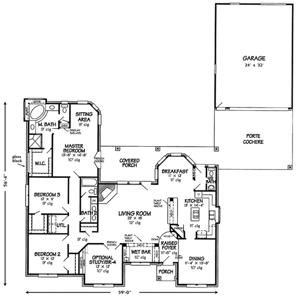 House Blueprint - Country Floor Plan - Main Floor Plan #968-15