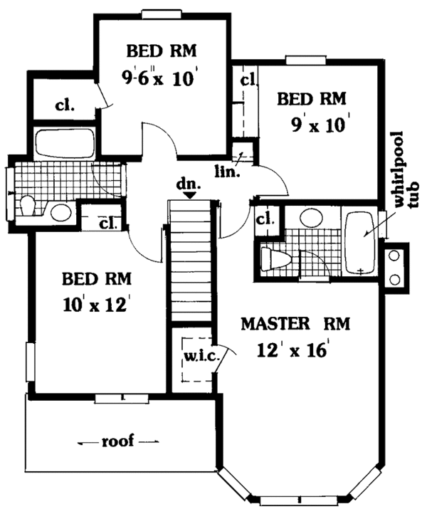 Architectural House Design - Country Floor Plan - Upper Floor Plan #3-307