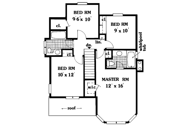 Dream House Plan - Floor Plan - Upper Floor for Country House Plan #3-307 - 4 bed, 2.5 bath