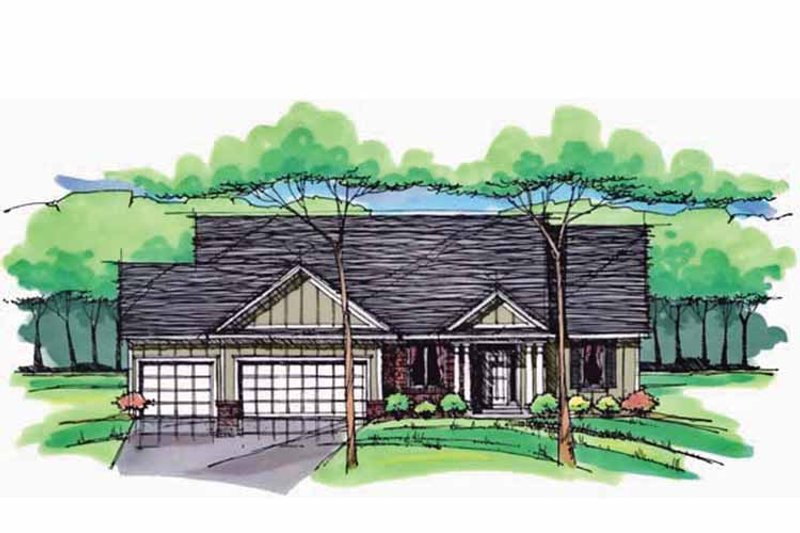 Home Plan - Exterior - Front Elevation 3 for European House Plan #51-975 - 3 bed, 2.5 bath