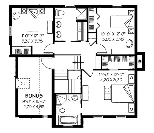 Home Plan - Country Floor Plan - Upper Floor Plan #23-2443