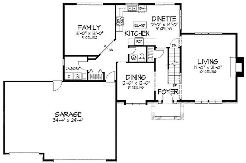 Dream House Plan - Floor Plan - Main Floor for Traditional House Plan #51-847 - 3 bed, 2.5 bath