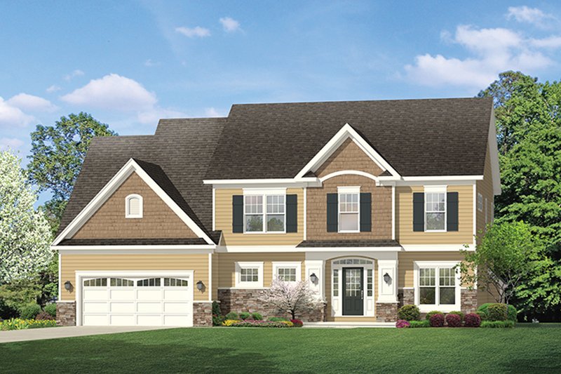 Architectural House Design - Exterior - Front Elevation 3 for Colonial House Plan #1010-155 - 4 bed, 2.5 bath