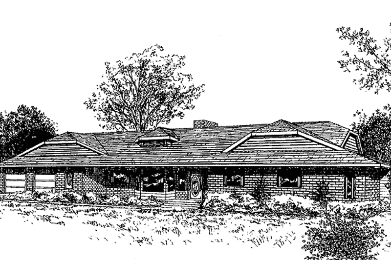 Architectural House Design - Ranch Exterior - Front Elevation Plan #60-968
