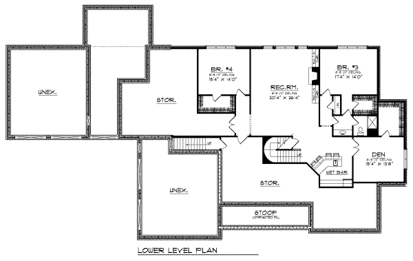 Dream House Plan - European Floor Plan - Lower Floor Plan #70-507
