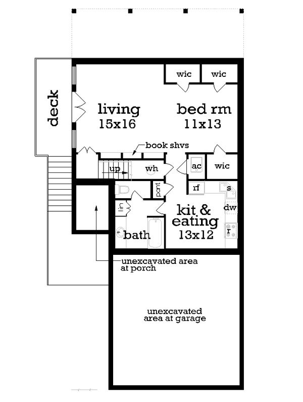 Craftsman Floor Plan - Lower Floor Plan #45-591