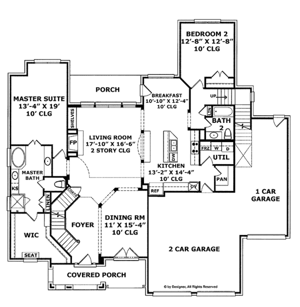 Architectural House Design - European Floor Plan - Main Floor Plan #952-202