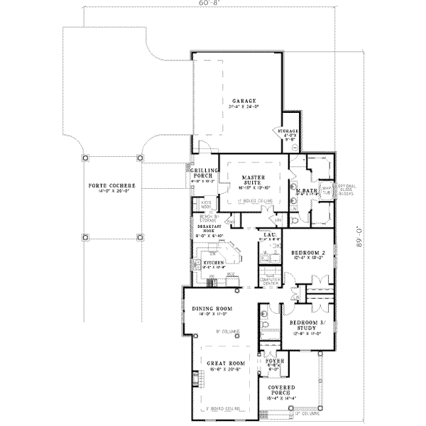 Southern Floor Plan - Main Floor Plan #17-2106