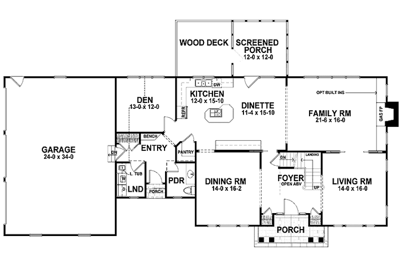Architectural House Design - Floor Plan - Main Floor for Traditional House Plan #328-462 - 4 bed, 3.5 bath
