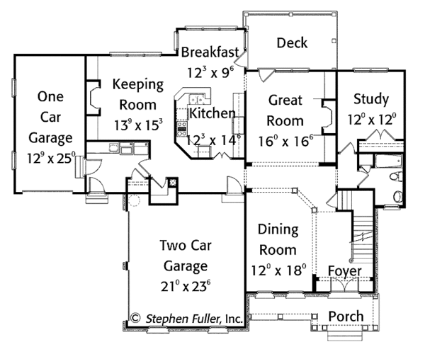 House Plan Design - Country Floor Plan - Main Floor Plan #429-371