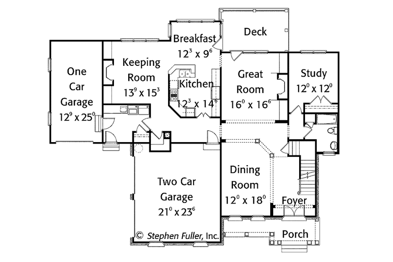 Home Plan - Floor Plan - Main Floor for Country House Plan #429-371 - 4 bed, 3 bath