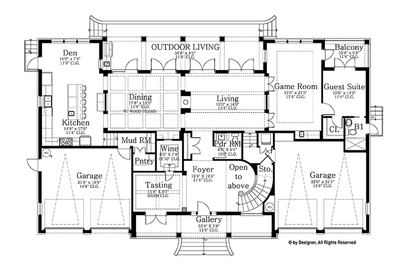 Dream House Plan - Floor Plan - Main Floor for Colonial House Plan #1058-82 - 6 bed, 5.5 bath