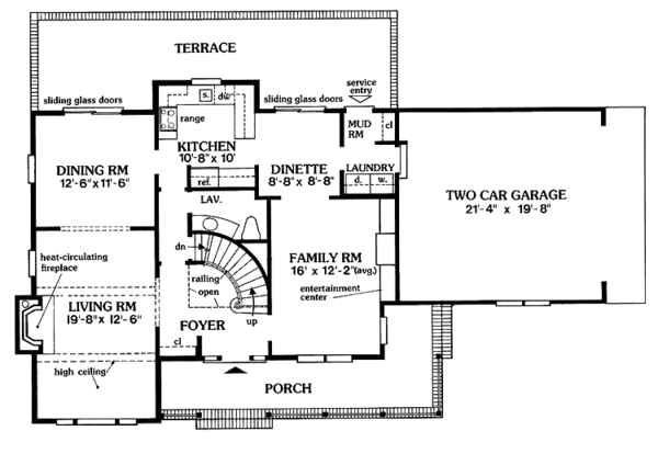 Architectural House Design - Country Floor Plan - Main Floor Plan #456-43