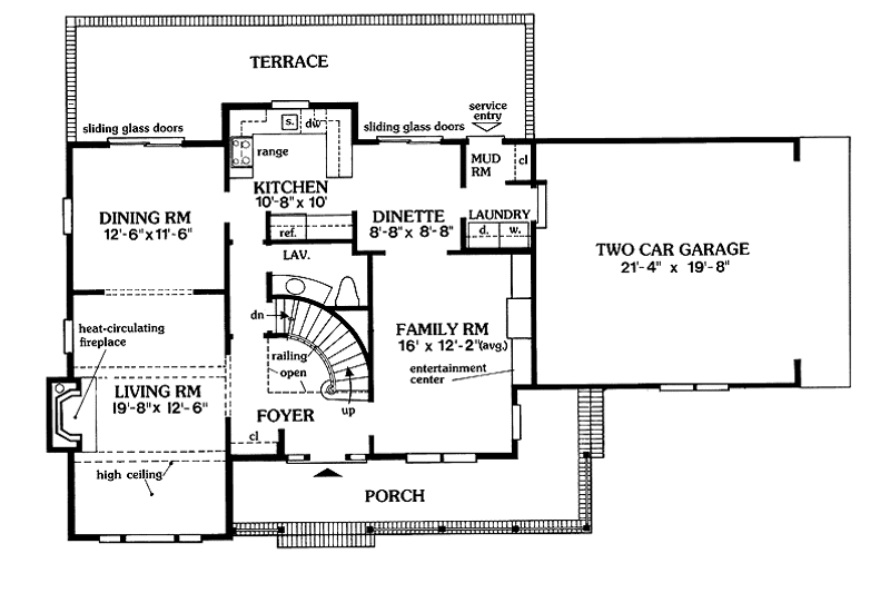Home Plan - Floor Plan - Main Floor for Country House Plan #456-43 - 4 bed, 2.5 bath