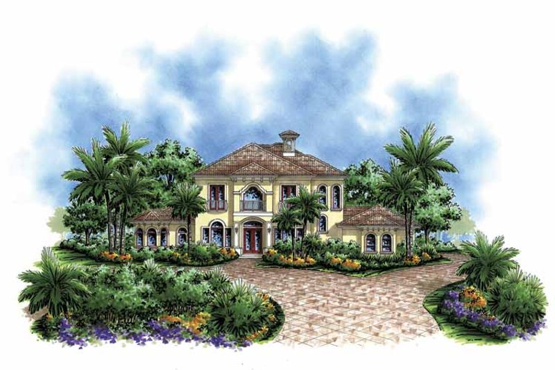 Home Plan - Exterior - Front Elevation 3 for Mediterranean House Plan #1017-93 - 3 bed, 4 bath