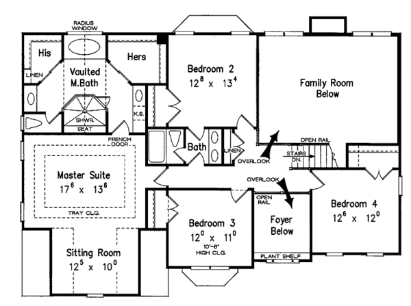 Dream House Plan - Traditional Floor Plan - Upper Floor Plan #927-230