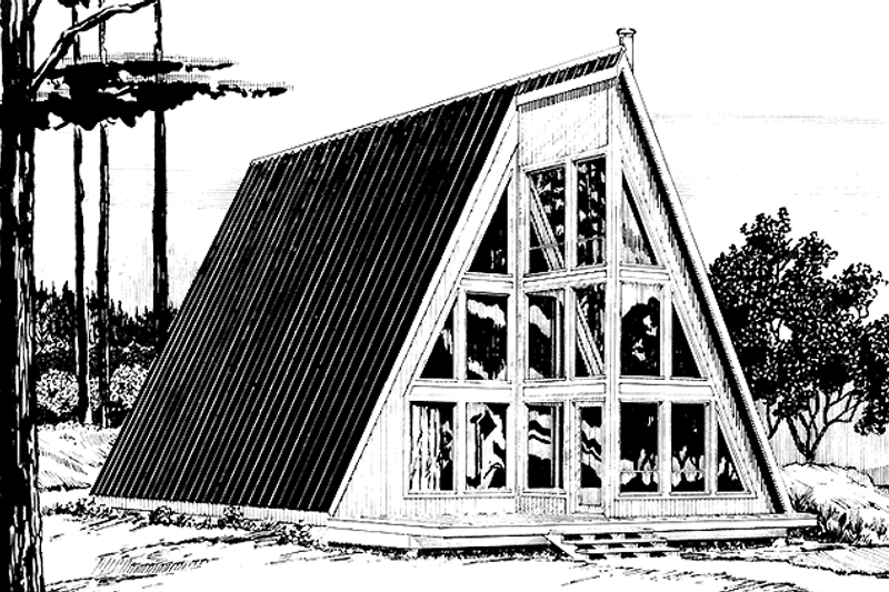 Architectural House Design - Prairie Exterior - Front Elevation Plan #320-1174