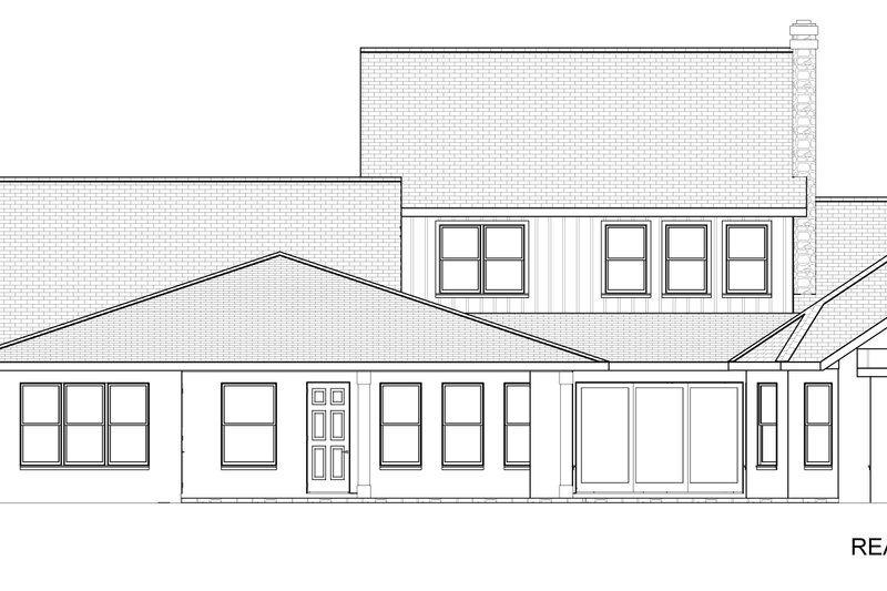 House Blueprint - Exterior - Rear Elevation for Traditional House Plan #1058-225 - 4 bed, 5 bath
