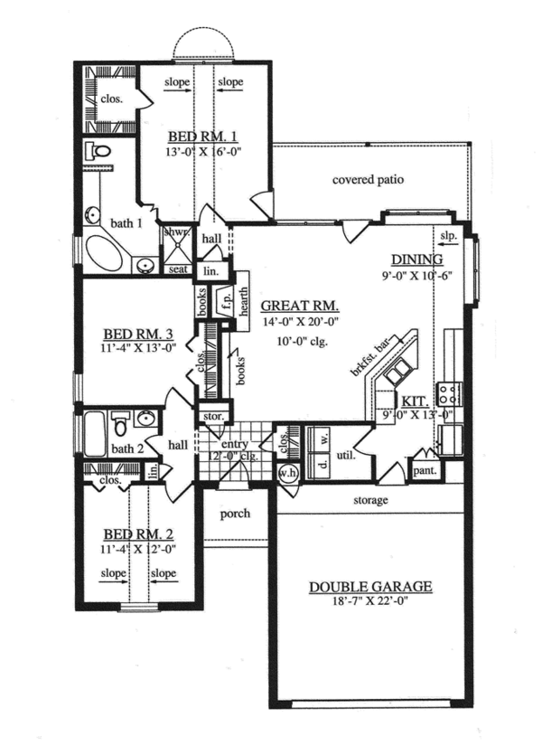 Home Plan - Traditional Floor Plan - Main Floor Plan #42-725