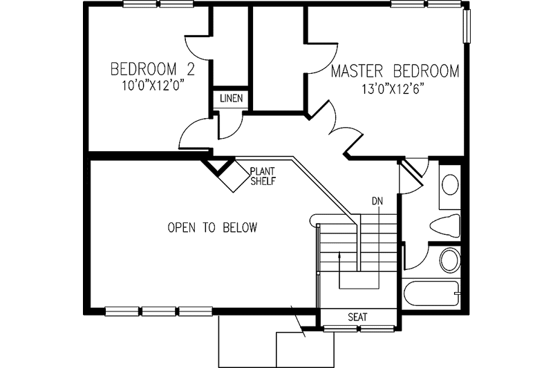 House Plan Design - Floor Plan - Upper Floor for Traditional House Plan #320-1449 - 2 bed, 2 bath
