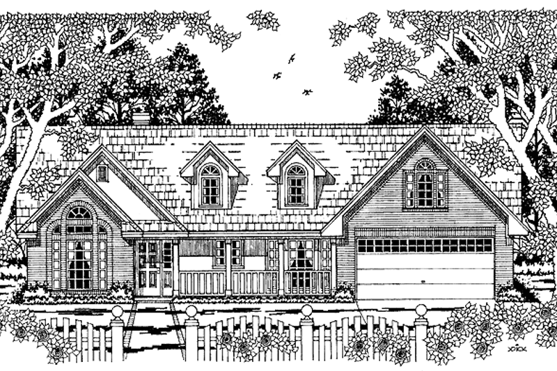 Architectural House Design - Country Exterior - Front Elevation Plan #42-484