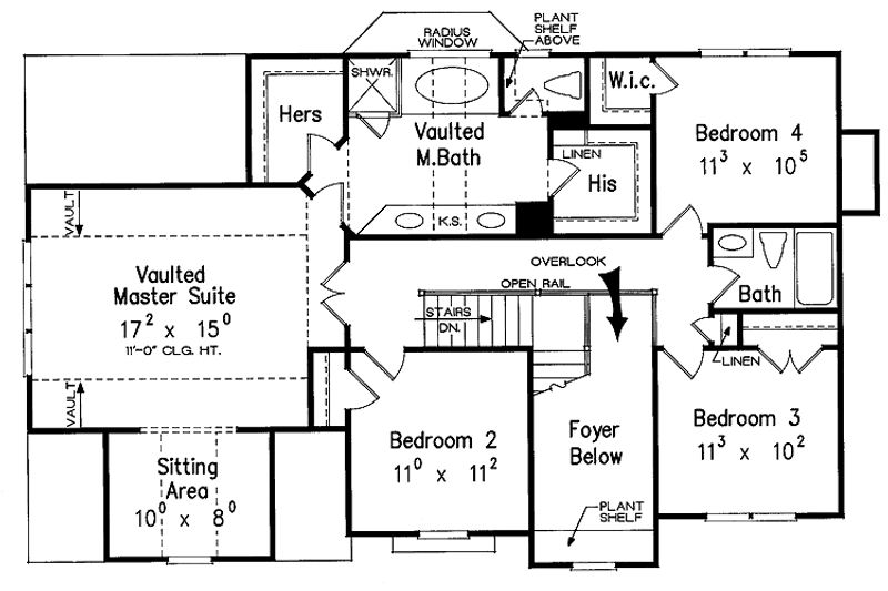 Home Plan - Floor Plan - Upper Floor for Colonial House Plan #927-166 - 4 bed, 2.5 bath
