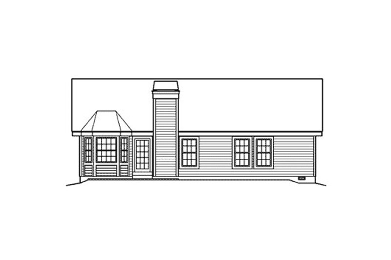 Architectural House Design - Exterior - Rear Elevation for Traditional House Plan #57-367 - 3 bed, 2 bath