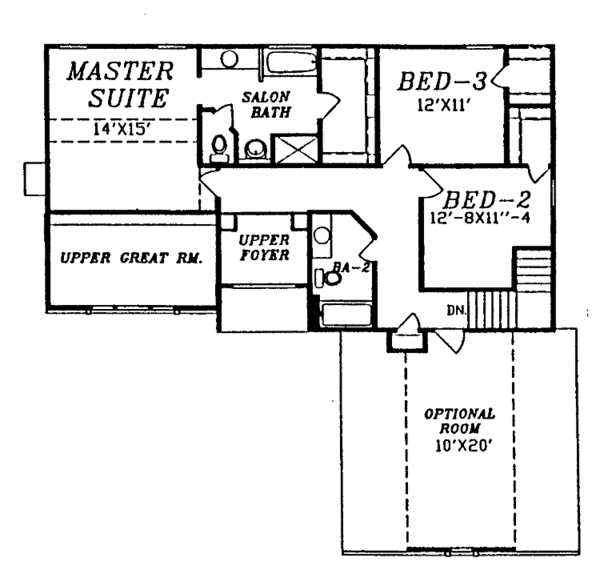 Home Plan - Traditional Floor Plan - Upper Floor Plan #405-260
