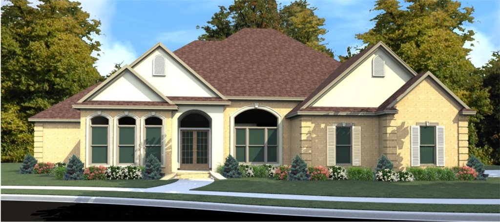 Exterior - Front Elevation 2 for European House Plan #63-298 - 3 bed, 3.5 bath