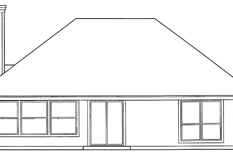 House Blueprint - Exterior - Rear Elevation for Traditional House Plan #472-429 - 3 bed, 2 bath