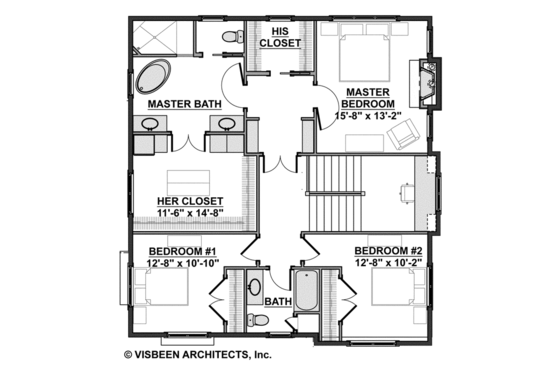Floor Plan - Upper Floor for Contemporary House Plan #928-273 - 3 bed, 2.5 bath