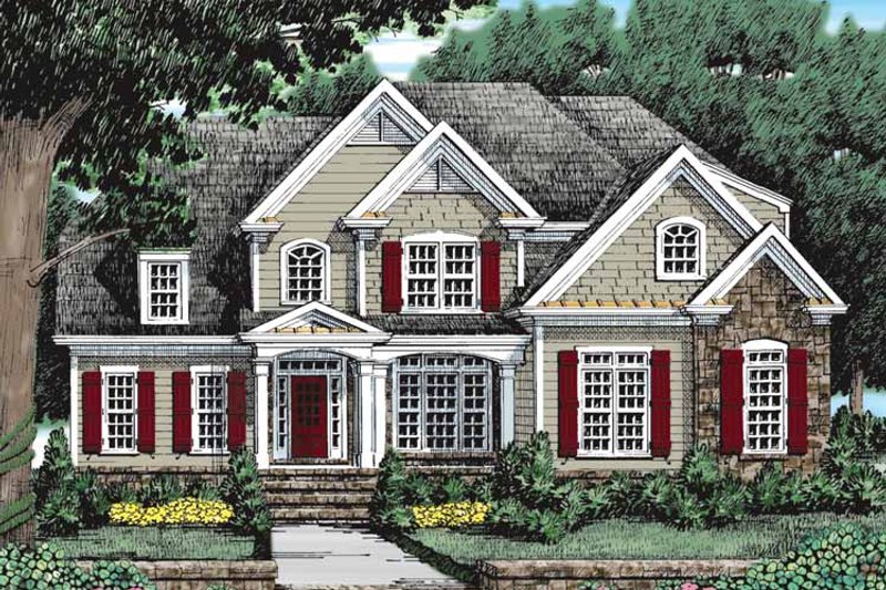 Dream House Plan - Exterior - Front Elevation 6 for European House Plan #927-931 - 4 bed, 3 bath