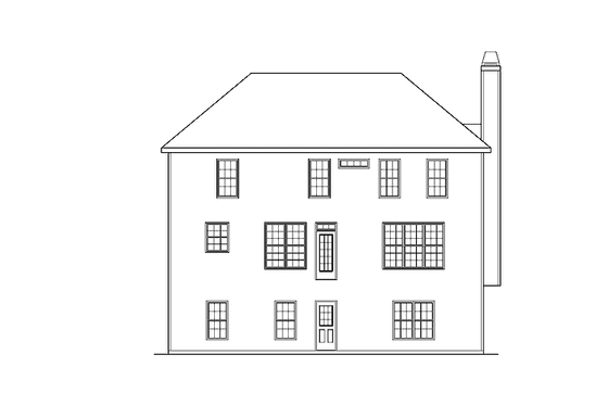 Exterior - Rear Elevation for Country House Plan #927-665 - 3 bed, 2.5 bath