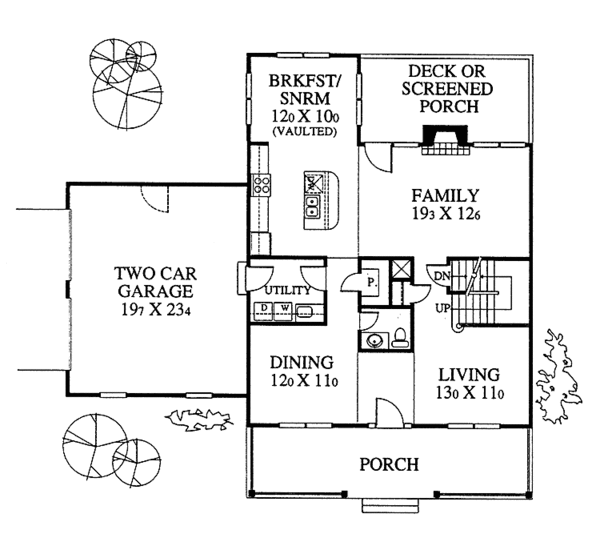 House Design - Country Floor Plan - Main Floor Plan #1053-20