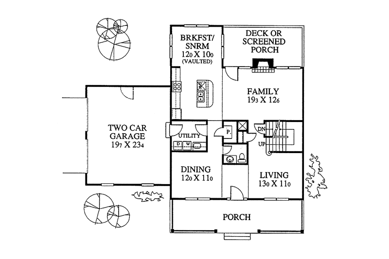 Home Plan - Floor Plan - Main Floor for Country House Plan #1053-20 - 3 bed, 2.5 bath