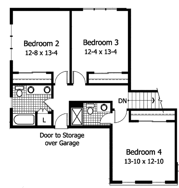 Architectural House Design - Traditional Floor Plan - Upper Floor Plan #51-778