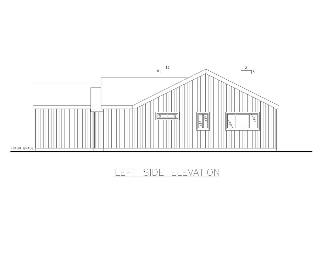 Exterior - Other Elevation 1 for Traditional House Plan #117-309 - 3 bed, 2 bath