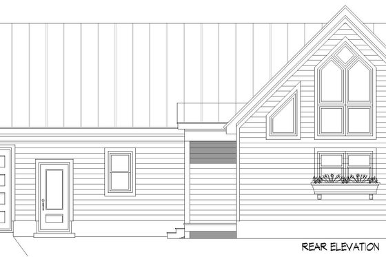 Exterior - Rear Elevation for Country House Plan #932-1069 - 2 bed, 2 bath