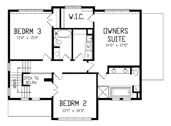 House Plan Design - Mediterranean Floor Plan - Upper Floor Plan #320-1464