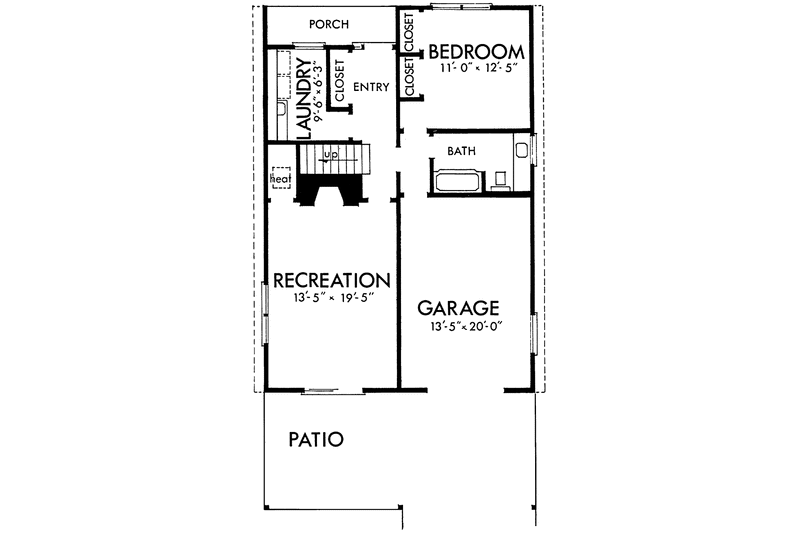 Home Plan - Floor Plan - Lower Floor for European House Plan #320-1022 - 3 bed, 2 bath