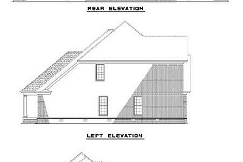 Dream House Plan - Exterior - Rear Elevation for Traditional House Plan #17-411 - 5 bed, 2.5 bath