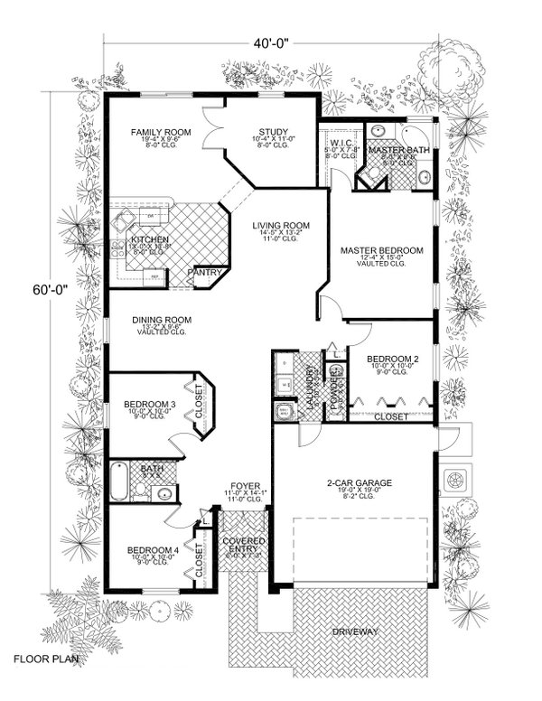 Floor Plan - Main Floor for Mediterranean House Plan #420-258 - 4 bed, 2.5 bath