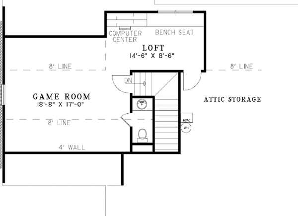 Home Plan - Traditional Floor Plan - Upper Floor Plan #17-3274
