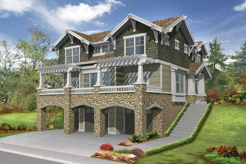 Dream House Plan - Craftsman Exterior - Front Elevation Plan #132-312