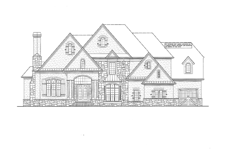 House Blueprint - Exterior - Front Elevation 3 for Traditional House Plan #54-314 - 4 bed, 3.5 bath