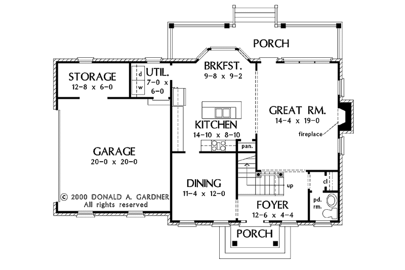 House Plan Design - Floor Plan - Main Floor for Classical House Plan #929-628 - 3 bed, 2.5 bath