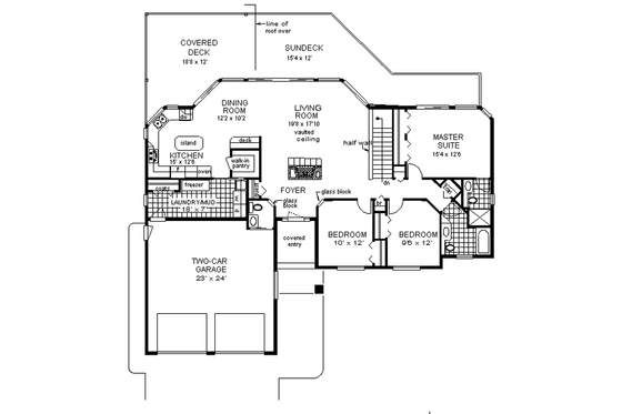 Floor Plan - Main Floor for European House Plan #18-176 - 3 bed, 2.5 bath