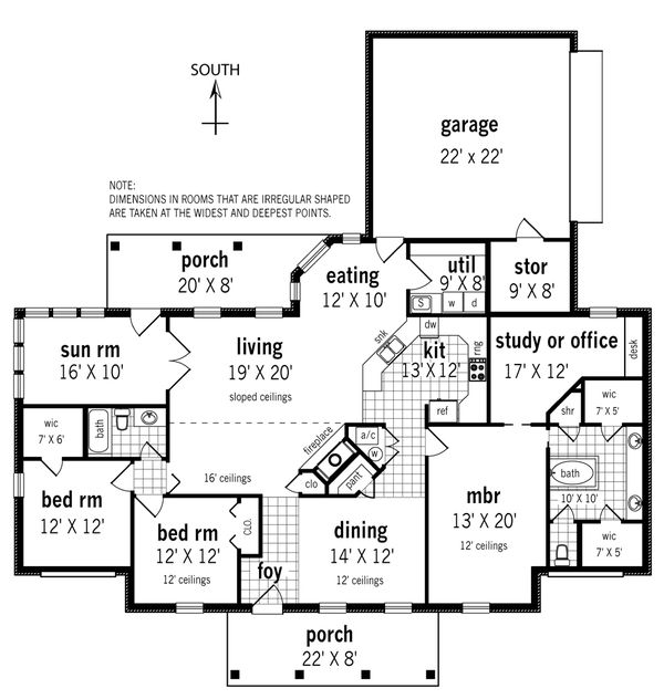 Architectural House Design - Traditional Floor Plan - Main Floor Plan #45-599